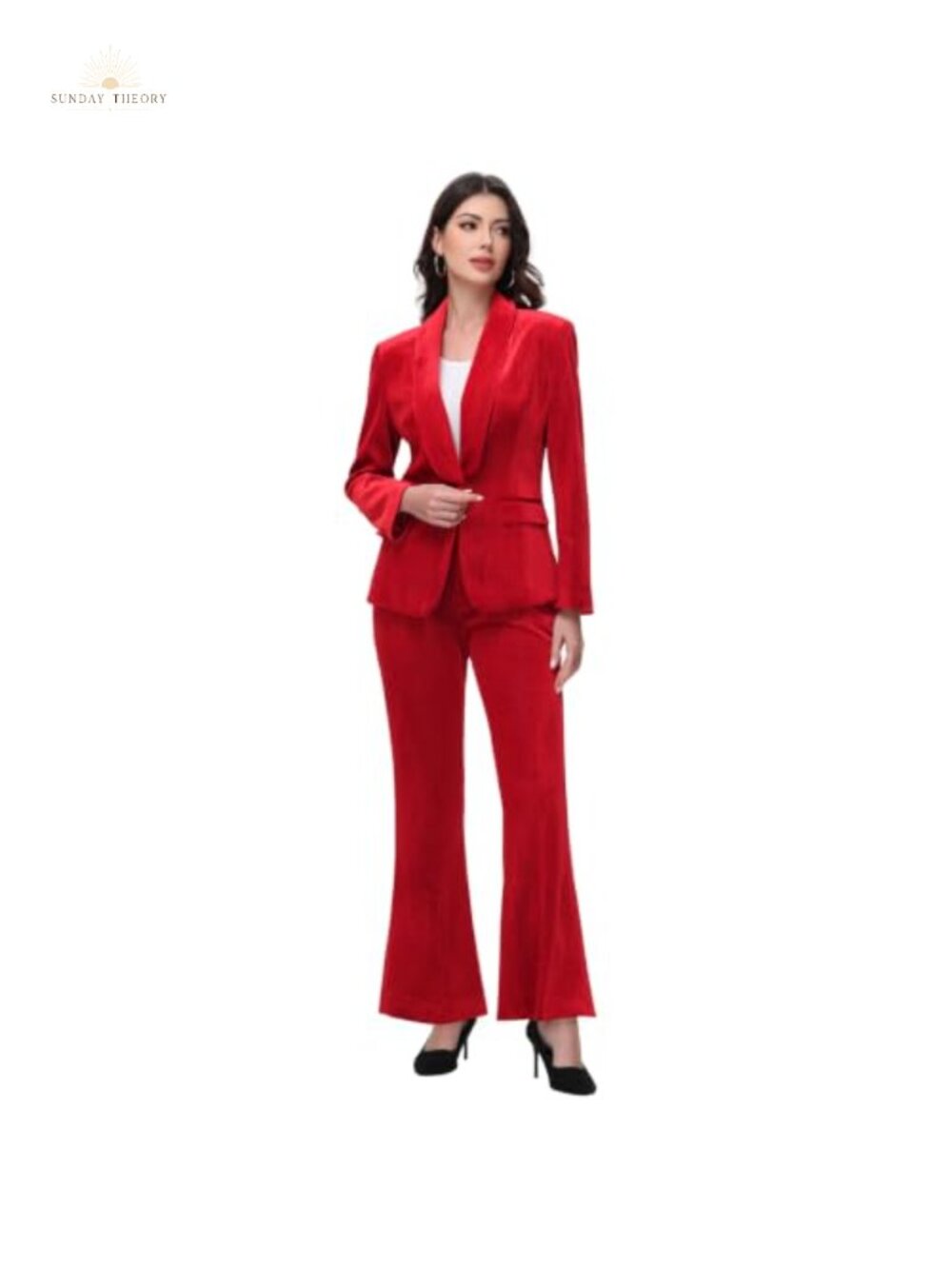 Women Velvet Pantsuit 2 Piece Party Tuxedo Formal Outfits with Blazer and